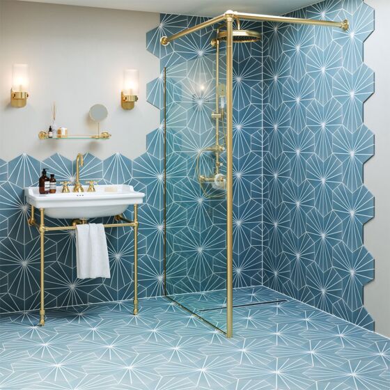 Starburst Blue Glazed Porcelain