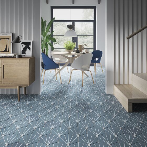 Starburst Blue Glazed Porcelain
